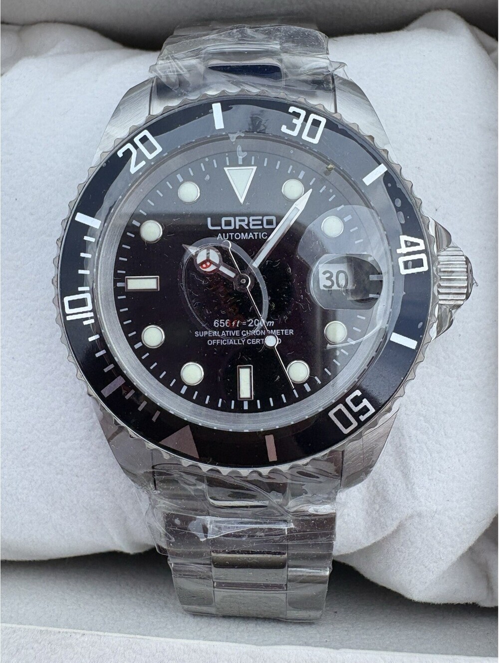 Loreo Mens Diver Automatic Date L9201G Black Dial - USA Seller